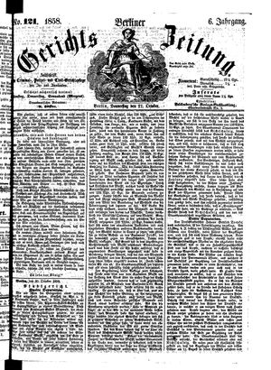 Berliner Gerichts-Zeitung vom 21.10.1858