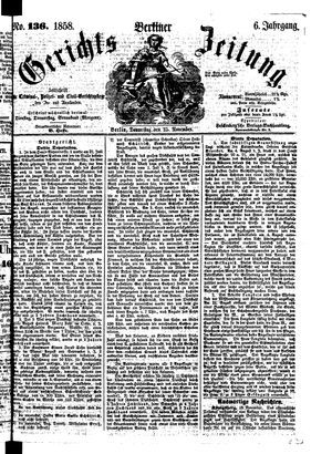 Berliner Gerichts-Zeitung on Nov 25, 1858
