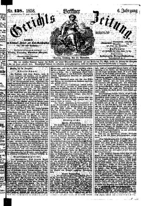 Berliner Gerichts-Zeitung vom 30.11.1858