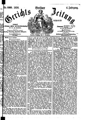 Berliner Gerichts-Zeitung vom 07.12.1858