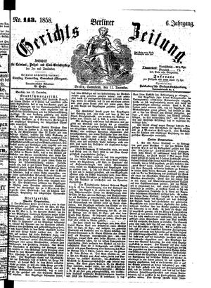Berliner Gerichts-Zeitung vom 11.12.1858