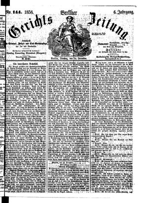 Berliner Gerichts-Zeitung vom 14.12.1858