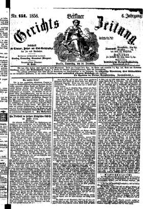 Berliner Gerichts-Zeitung vom 30.12.1858
