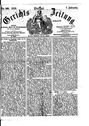 Berliner Gerichts-Zeitung on Jan 22, 1859
