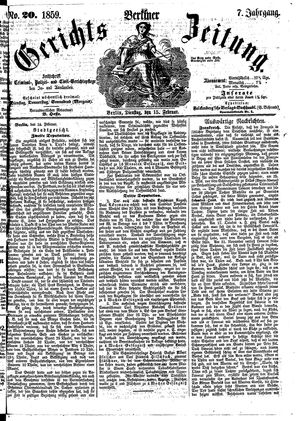 Berliner Gerichts-Zeitung vom 15.02.1859