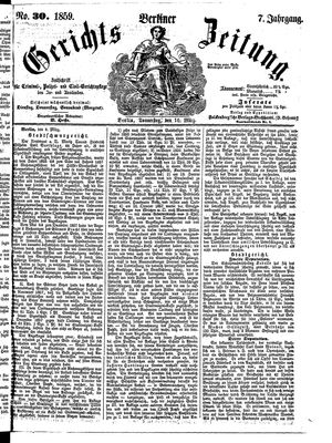 Berliner Gerichts-Zeitung on Mar 10, 1859