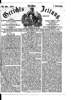 Berliner Gerichts-Zeitung vom 21.04.1859
