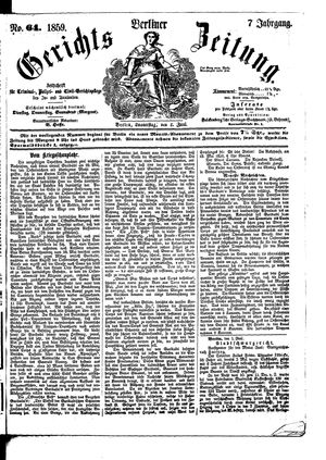 Berliner Gerichts-Zeitung on Jun 2, 1859