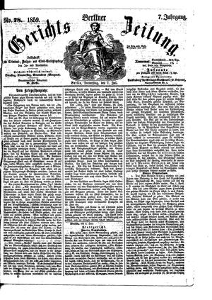 Berliner Gerichts-Zeitung vom 07.07.1859