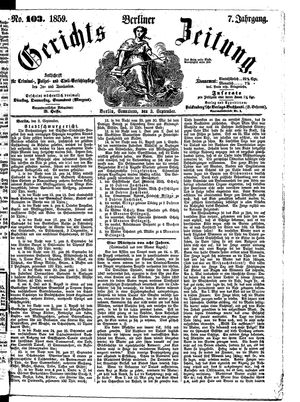 Berliner Gerichts-Zeitung on Sep 3, 1859