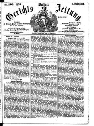 Berliner Gerichts-Zeitung vom 08.09.1859