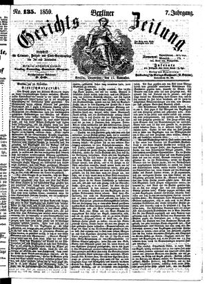 Berliner Gerichts-Zeitung vom 17.11.1859