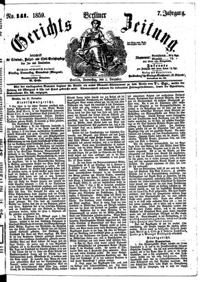 Berliner Gerichts-Zeitung on Dec 1, 1859