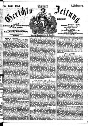 Berliner Gerichts-Zeitung vom 03.12.1859