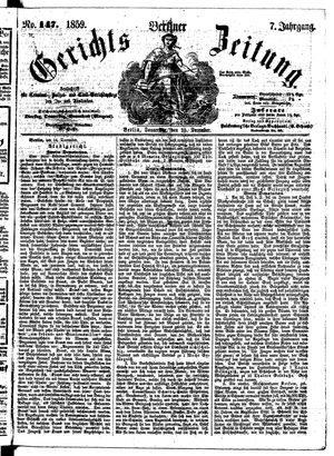 Berliner Gerichts-Zeitung vom 15.12.1859