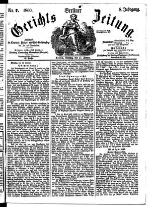 Berliner Gerichts-Zeitung vom 17.01.1860