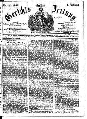 Berliner Gerichts-Zeitung on Jan 31, 1860