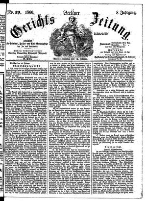 Berliner Gerichts-Zeitung vom 14.02.1860