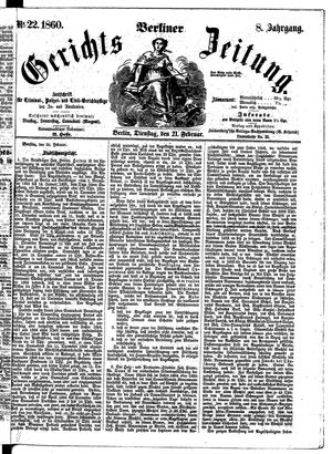 Berliner Gerichts-Zeitung vom 21.02.1860