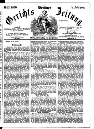 Berliner Gerichts-Zeitung vom 23.02.1860