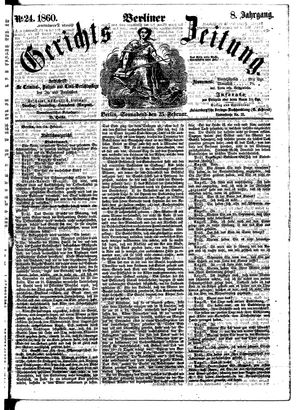 Berliner Gerichts-Zeitung vom 25.02.1860