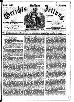 Berliner Gerichts-Zeitung vom 01.03.1860