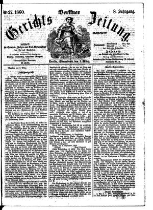 Berliner Gerichts-Zeitung vom 03.03.1860