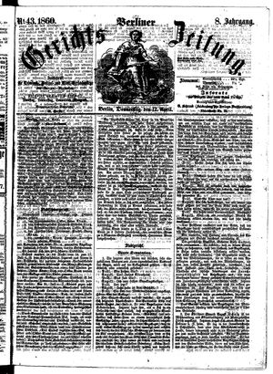 Berliner Gerichts-Zeitung vom 12.04.1860