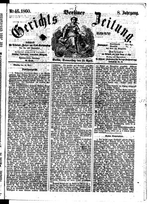 Berliner Gerichts-Zeitung vom 19.04.1860