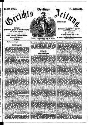Berliner Gerichts-Zeitung on Apr 26, 1860