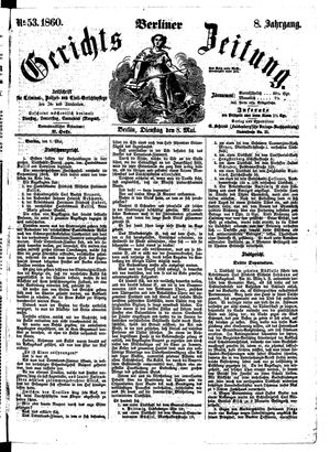 Berliner Gerichts-Zeitung on May 8, 1860