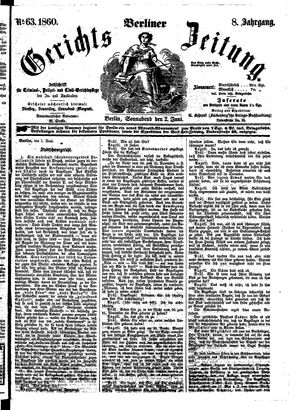 Berliner Gerichts-Zeitung vom 02.06.1860