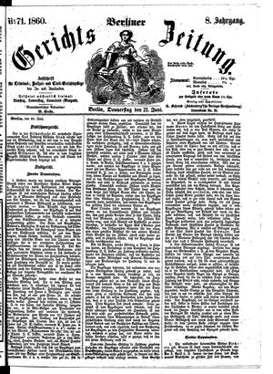 Berliner Gerichts-Zeitung vom 21.06.1860