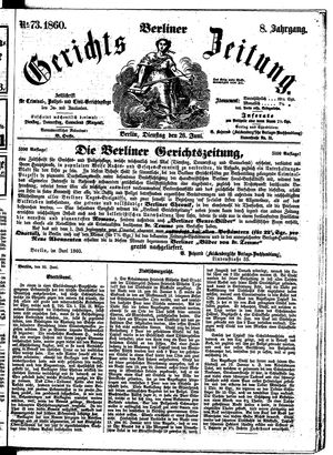 Berliner Gerichts-Zeitung vom 26.06.1860