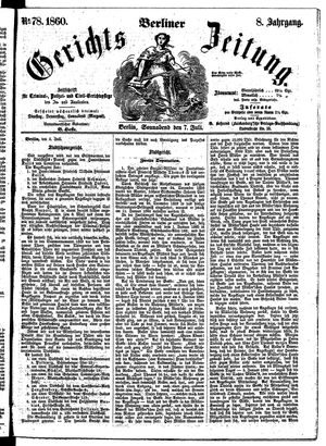Berliner Gerichts-Zeitung vom 07.07.1860