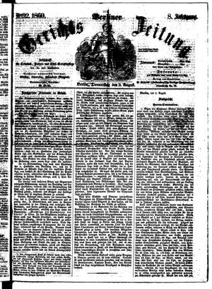 Berliner Gerichts-Zeitung vom 09.08.1860