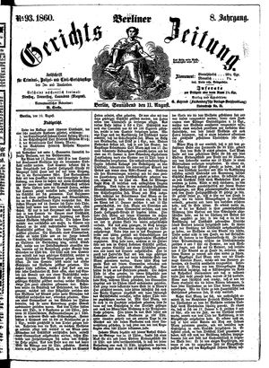 Berliner Gerichts-Zeitung vom 11.08.1860