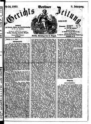 Berliner Gerichts-Zeitung vom 14.08.1860