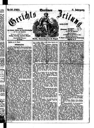 Berliner Gerichts-Zeitung vom 23.08.1860