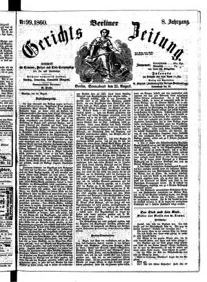 Berliner Gerichts-Zeitung on Aug 25, 1860