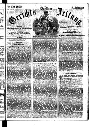 Berliner Gerichts-Zeitung vom 18.09.1860