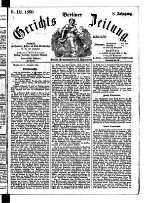 Berliner Gerichts-Zeitung vom 22.09.1860