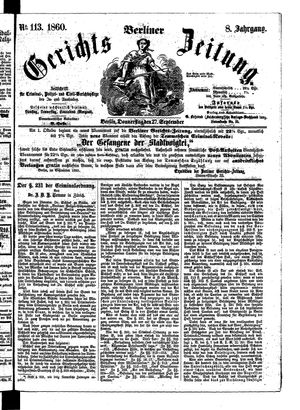 Berliner Gerichts-Zeitung vom 27.09.1860