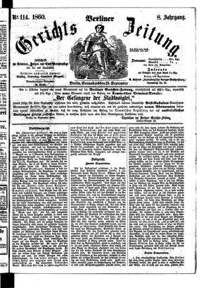 Berliner Gerichts-Zeitung vom 29.09.1860