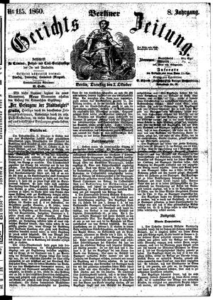 Berliner Gerichts-Zeitung vom 02.10.1860