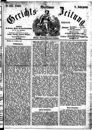 Berliner Gerichts-Zeitung vom 04.10.1860