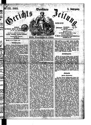 Berliner Gerichts-Zeitung vom 25.10.1860