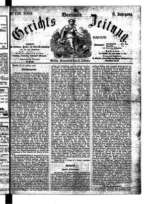 Berliner Gerichts-Zeitung vom 27.10.1860