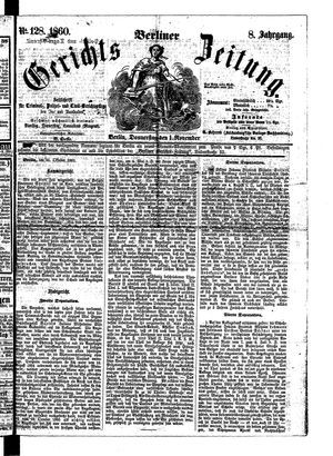 Berliner Gerichts-Zeitung vom 01.11.1860