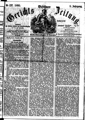 Berliner Gerichts-Zeitung vom 22.11.1860